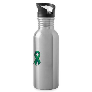 Mental Health Bewusstsein Gesundheit Support - Trinkflasche mit integriertem Trinkhalm - Lightsilver - Rechts
