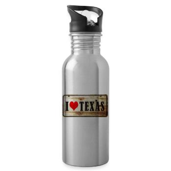 J'adore le Texas - Gourde avec paille intégrée - argent clair - Droite