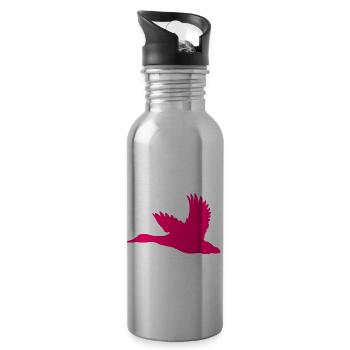 Ente – Perfekt für Jäger und Naturfreunde - Trinkflasche mit integriertem Trinkhalm - Lightsilver - Rechts