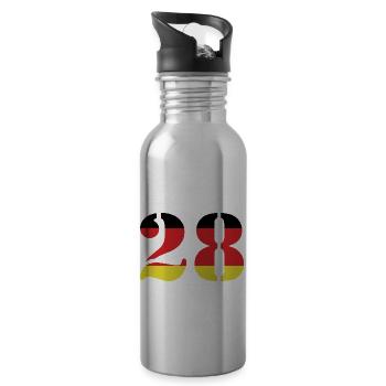 28 Number Jersey Germany - Water bottle with straw - silver - Right