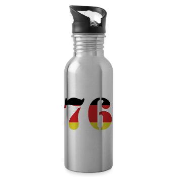76 Numéro Jersey Allemagne - Gourde avec paille intégrée - argent clair - Droite