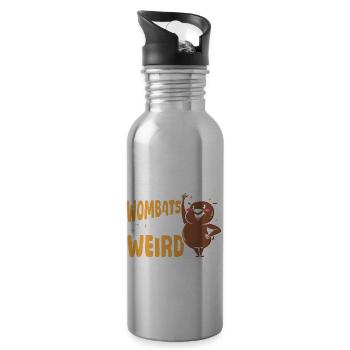Les wombats sont des produits dérivés de wombat étranges - Gourde avec paille intégrée - argent clair - Droite