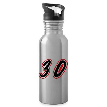 30 Number symbol - Water bottle with straw - silver - Right
