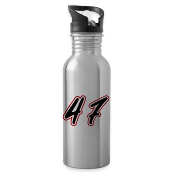 47 Symbole numérique - Gourde avec paille intégrée - argent clair - Droite
