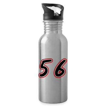 56 Number Symbol - Water bottle with straw - silver - Right