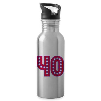 40. 40 YEARS. 40th ANNIVERSARY. 40 YEARS ANNIVERSARY. - Water bottle with straw - silver - Right