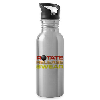 rotation, relâchement, jurer, répéter Conception pour un lancer de poids - Gourde avec paille intégrée - argent clair - Droite