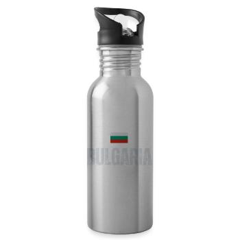 Bulgarian flag, Bulgarian patriot - Water bottle with straw - silver - Right