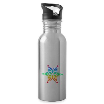 Regenbogen Schnee - Trinkflasche mit integriertem Trinkhalm - Lightsilver - Rechts