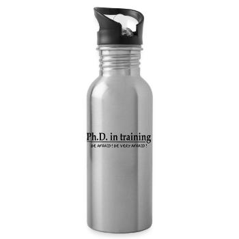 PhD in training - Water bottle with straw - silver - Right
