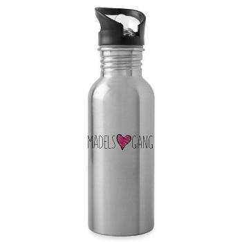 maedels herz gang liebe - Trinkflasche mit integriertem Trinkhalm - Lightsilver - Rechts