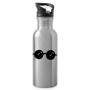 Sunglasses large / sunglasses - big - round - Water bottle with straw - silver - Right