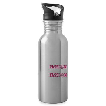 volleyball is my passion Design - Trinkflasche mit integriertem Trinkhalm - Lightsilver - Rechts