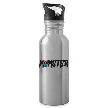 Halloween Momster - Maman est un monstre - Gourde avec paille intégrée - argent clair - Droite