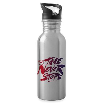 Time never Stops - Trinkflasche mit integriertem Trinkhalm - Lightsilver - Rechts