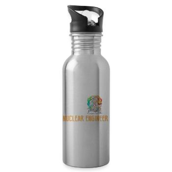 Kernenergie Design für Erneuerbare Kernenergie - Trinkflasche mit integriertem Trinkhalm - Lightsilver - Rechts