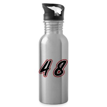 48 Zahl symbol - Trinkflasche mit integriertem Trinkhalm - Lightsilver - Rechts
