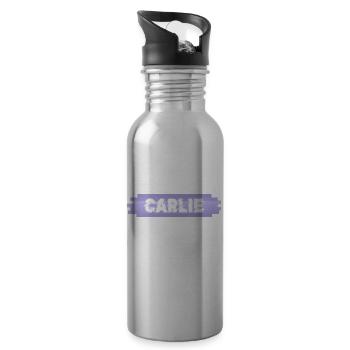 Carlie als Mutter - Trinkflasche mit integriertem Trinkhalm - Lightsilver - Rechts
