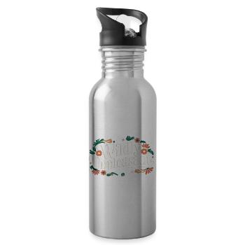 Wildly Unpleasant 9 - Trinkflasche mit integriertem Trinkhalm - Lightsilver - Rechts