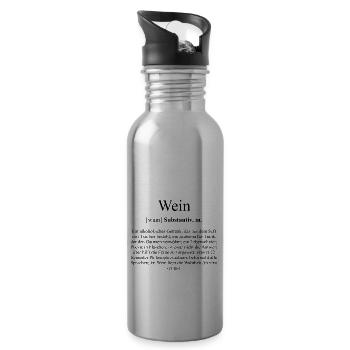Wein Definition Dictionary - Trinkflasche mit integriertem Trinkhalm - Lightsilver - Rechts