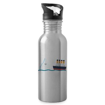 Titanic Lustige Titanic Berg Boop Parodie für Jungs - Trinkflasche mit integriertem Trinkhalm - Lightsilver - Rechts