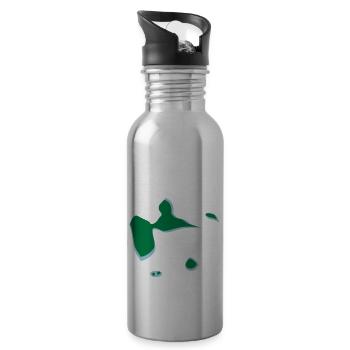 Guadeloupe - Trinkflasche mit integriertem Trinkhalm - Lightsilver - Rechts