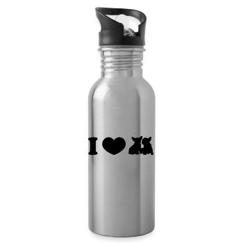 I ♥ frenchies - Water bottle with straw - silver - Right