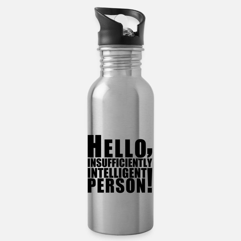 hello_person - Gourde avec paille intégrée - argent clair
