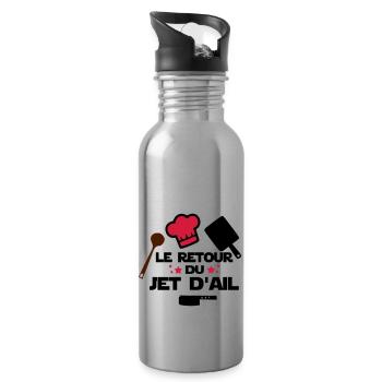 le retour du jet d'ail,citations,chef,cuisine - Gourde avec paille intégrée - argent clair - Droite
