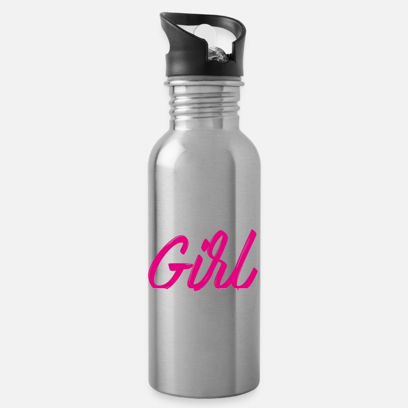 Le pouvoir des filles - Gourde avec paille intégrée - argent clair