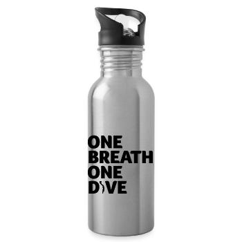 One Breath One Dive IV Apnoetaucher Freediving - Trinkflasche mit integriertem Trinkhalm - Lightsilver - Rechts