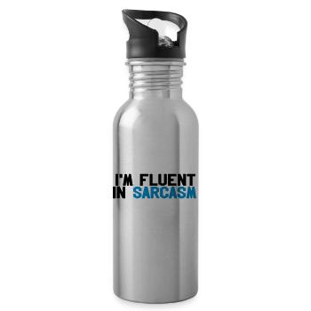 Fluent in sarcasm - Gourde avec paille intégrée - argent clair - Droite