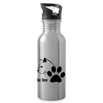Cats club paw - Water bottle with straw - silver - Right