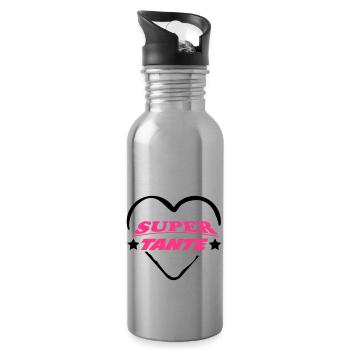 Super tante 111 - Trinkflasche mit integriertem Trinkhalm - Lightsilver - Rechts