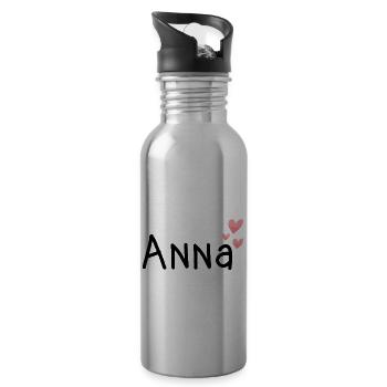 Name - Anna - Trinkflasche mit integriertem Trinkhalm - Lightsilver - Rechts
