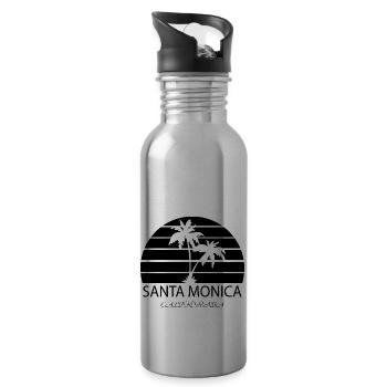 Californie USA - Gourde avec paille intégrée - argent clair - Droite