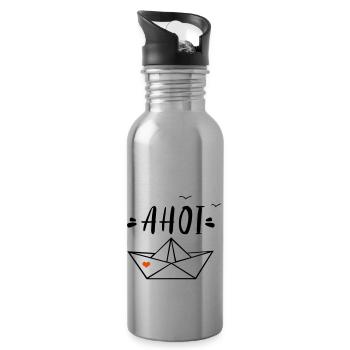 Ahoi - Trinkflasche mit integriertem Trinkhalm - Lightsilver - Rechts