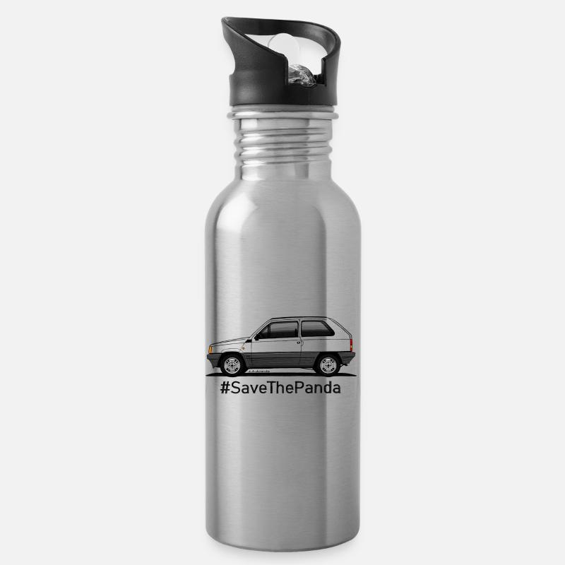 Italienisches Dienstprogramm ikonisch - Trinkflasche mit integriertem Trinkhalm - Lightsilver