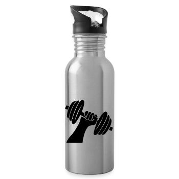 Hantel Gewichte - Trinkflasche mit integriertem Trinkhalm - Lightsilver - Rechts