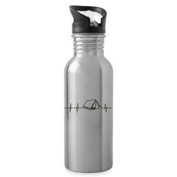 Heart Rate Camping - Water bottle with straw - silver - Right
