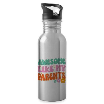 Großartig wie meine Eltern - Trinkflasche mit integriertem Trinkhalm - Lightsilver - Rechts