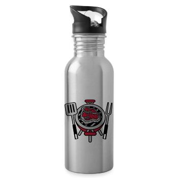 Steak BBQ Grillmeister Kohlegrill - Trinkflasche mit integriertem Trinkhalm - Lightsilver - Rechts