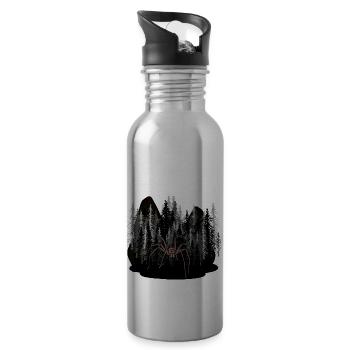 Halloween Horror Forest Forest Animals Spider Monster - Water bottle with straw - silver - Right