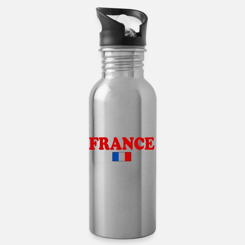 France - Trinkflasche mit integriertem Trinkhalm - Lightsilver