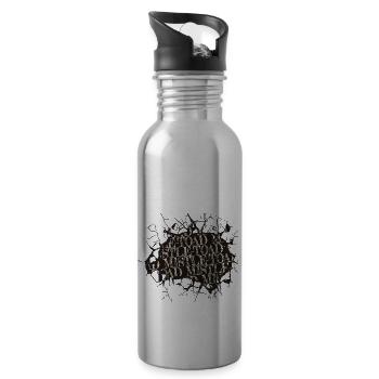 gift funny sayings happy beards awesome fun baby - Water bottle with straw - silver - Right