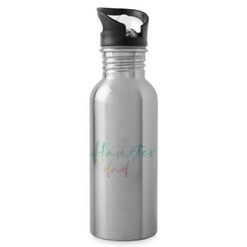 Hamster Dad Graphic Hamster Pet Owner Animal Lover - Trinkflasche mit integriertem Trinkhalm - Lightsilver - Rechts