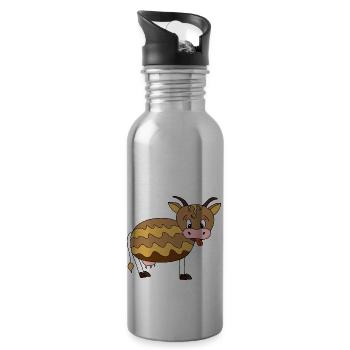Cow - Water bottle with straw - silver - Right