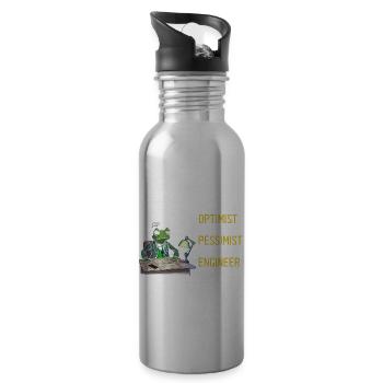 Kernenergie Spruch für Kernenergie - Trinkflasche mit integriertem Trinkhalm - Lightsilver - Rechts
