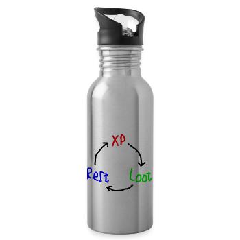 The sacred triangle of happiness - Water bottle with straw - silver - Right