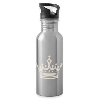 Krone der Eleganz - Trinkflasche mit integriertem Trinkhalm - Lightsilver - Rechts